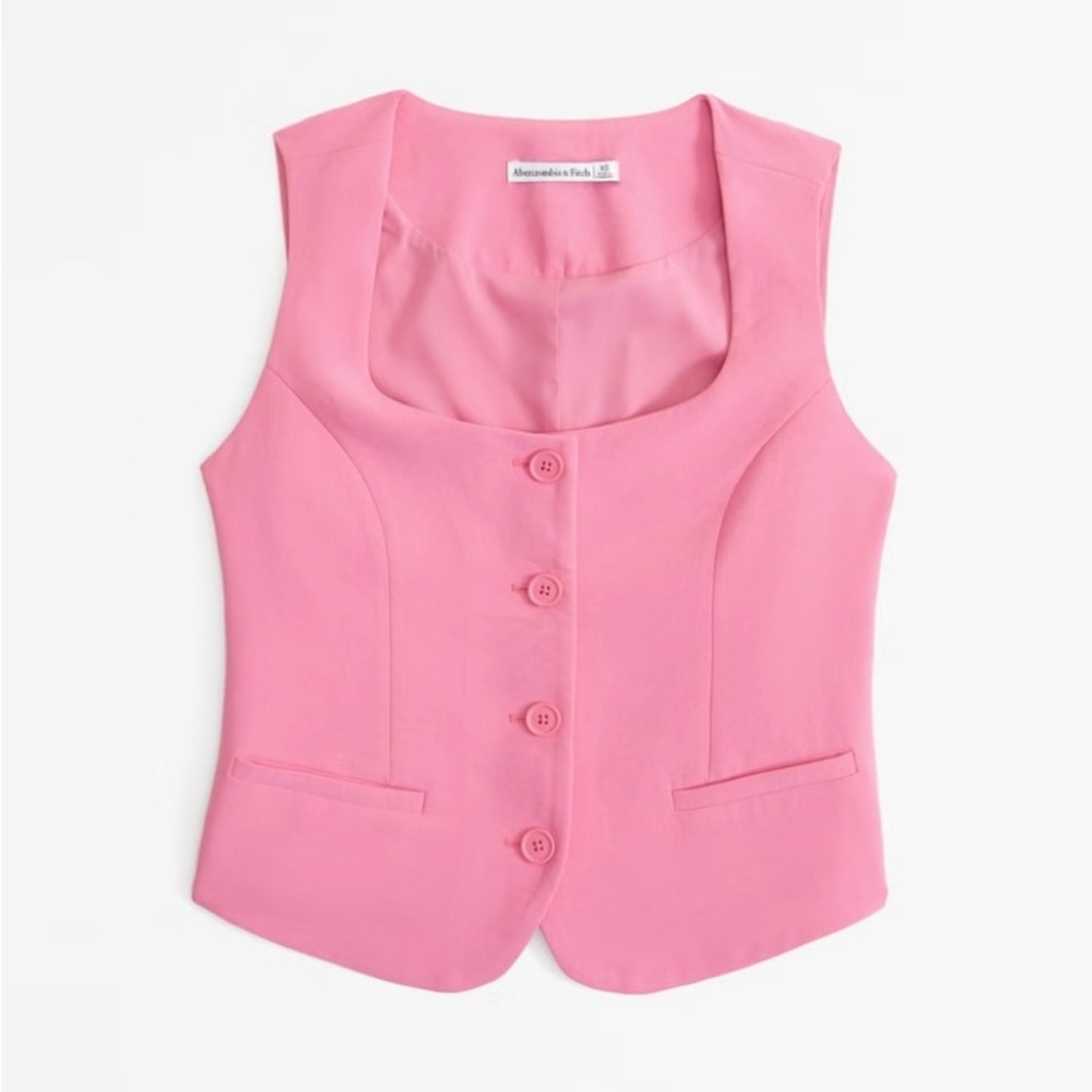 Abercrombie Mara Premium Crepe Vest Squareneck Top, XS, New with Tags
